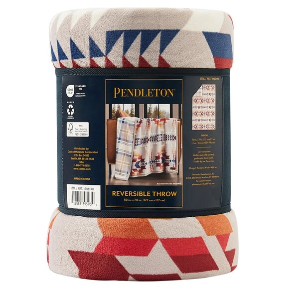 Pendleton Reversible Plush Throw Blanket 50X70 - Picture 6 of 6
